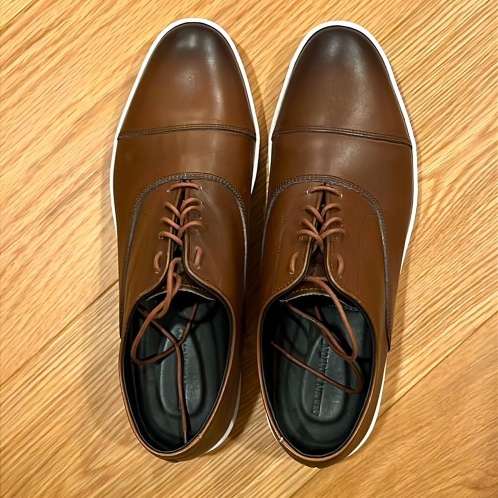 Allen Edmonds Brown Leather Oxfords with White Soles